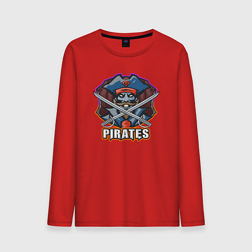 Мужской лонгслив Pirates team / Красный – фото 1