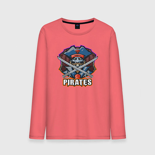 Мужской лонгслив Pirates team / Коралловый – фото 1