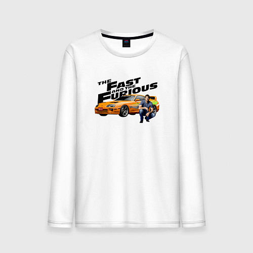 Мужской лонгслив Пол Уокер Toyota supra MK4 / Белый – фото 1