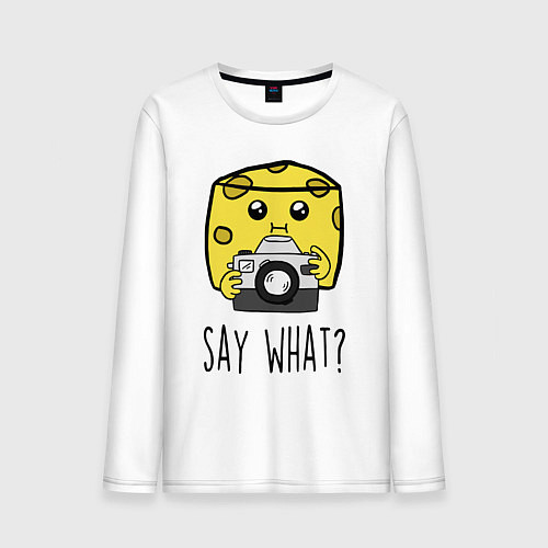 Мужской лонгслив Cheese photographer / Белый – фото 1