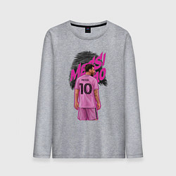 Лонгслив хлопковый мужской Лионель Месси Интер Майами 10, цвет: меланж