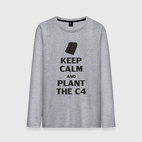 Мужской лонгслив Plant c4 - Counter Strike meme / Меланж – фото 1