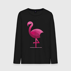 Лонгслив хлопковый мужской Фламинго минималистичный, цвет: черный