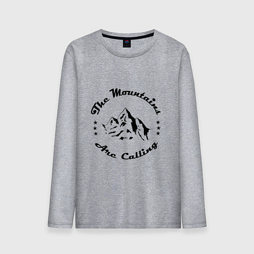 Мужской лонгслив Горы зовут - The mountains are calling / Меланж – фото 1