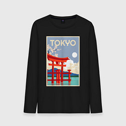 Лонгслив хлопковый мужской Tokyo - japan, цвет: черный