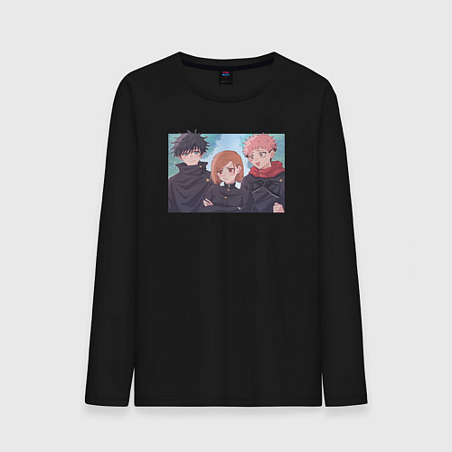 Мужской лонгслив Megumi & Nobara & Yuuji / Черный – фото 1