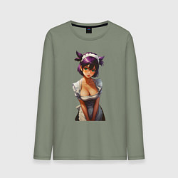Лонгслив хлопковый мужской Лена служанка из Бесконечного лета, цвет: авокадо