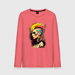 Мужской лонгслив Киберпанк леди