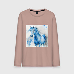 Лонгслив хлопковый мужской Водяная лошадь, цвет: пыльно-розовый