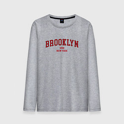 Лонгслив хлопковый мужской Brooklyn New York, цвет: меланж