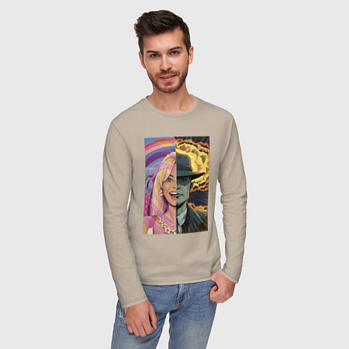 Мужской лонгслив Barbie Oppenheimer / Миндальный – фото 3