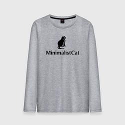 Лонгслив хлопковый мужской Коты MinimalistCat, цвет: меланж