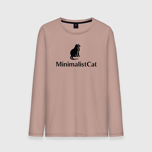 Мужской лонгслив Коты MinimalistCat / Пыльно-розовый – фото 1