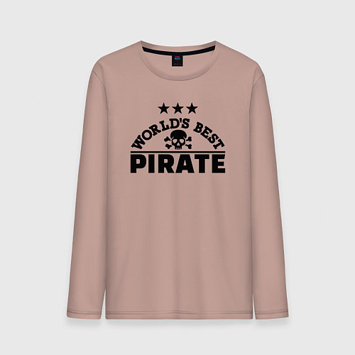Мужской лонгслив Лучший пират в мире / Пыльно-розовый – фото 1