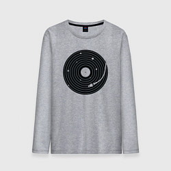 Лонгслив хлопковый мужской Космический винил, цвет: меланж
