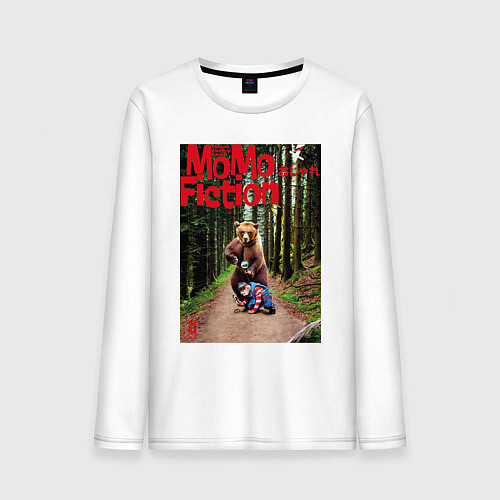 Мужской лонгслив MoMo - Юный натуралист / Белый – фото 1