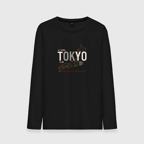 Мужской лонгслив Tokyo Japan map / Черный – фото 1