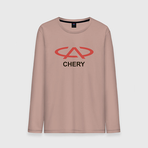 Мужской лонгслив Chery Logo / Пыльно-розовый – фото 1