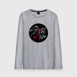 Лонгслив хлопковый мужской Stray Kids logo, цвет: меланж