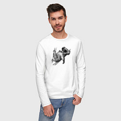 Лонгслив хлопковый мужской Коала отдыхает, цвет: белый — фото 2