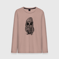 Мужской лонгслив Сова на стиле