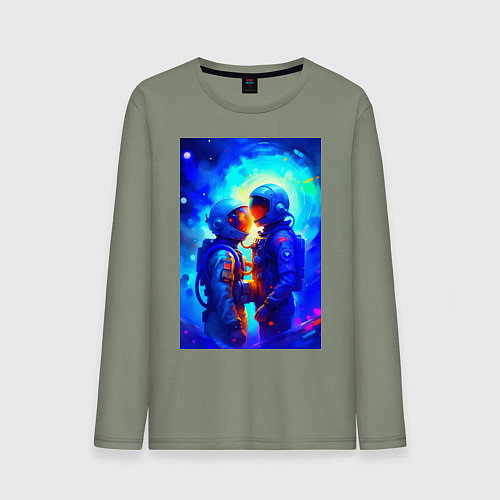 Мужской лонгслив Космическая любовь - нейросеть / Авокадо – фото 1
