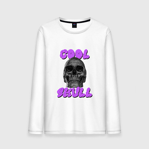 Мужской лонгслив Cool Skull / Белый – фото 1