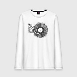 Лонгслив хлопковый мужской Vinyl style, цвет: белый