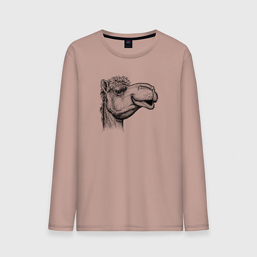 Мужской лонгслив Голова верблюда / Пыльно-розовый – фото 1