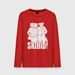 Мужской лонгслив Skibidi Toilet Cameraman and Speakerman