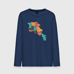 Лонгслив хлопковый мужской Области Армении, цвет: тёмно-синий