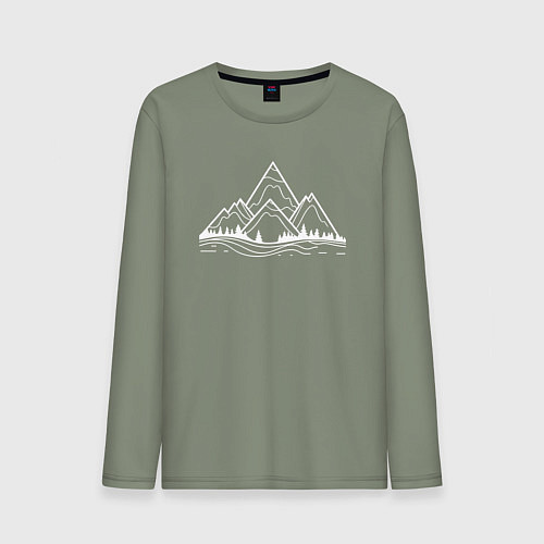 Мужской лонгслив Лес и горы / Авокадо – фото 1