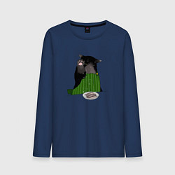 Лонгслив хлопковый мужской Кот повар, цвет: тёмно-синий