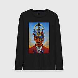 Лонгслив хлопковый мужской Salvador Dali - surrealism, цвет: черный