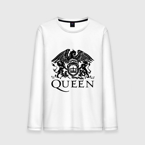 Мужской лонгслив Queen - logo / Белый – фото 1