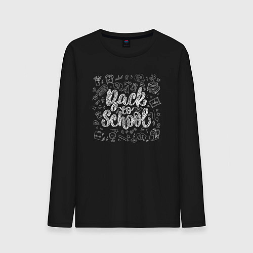 Мужской лонгслив Back to school / Черный – фото 1