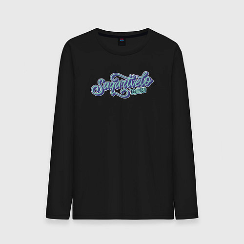 Мужской лонгслив Saqartvelo Грузия Tbilisi / Черный – фото 1