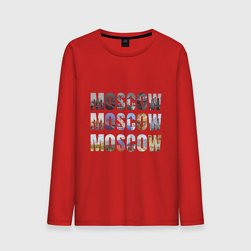 Мужской лонгслив Moscow - Москва / Красный – фото 1