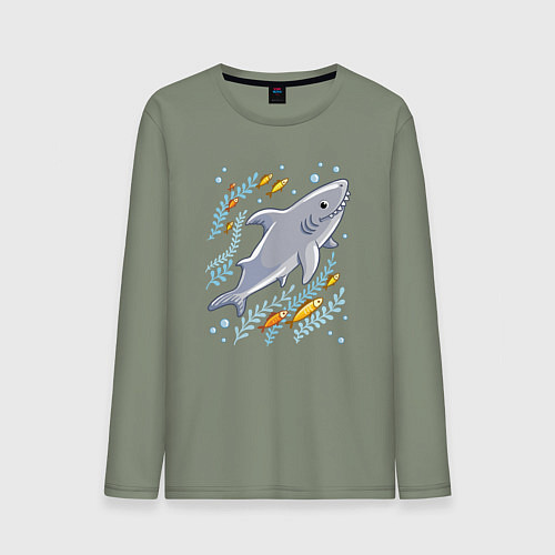 Мужской лонгслив Приключения акулы / Авокадо – фото 1