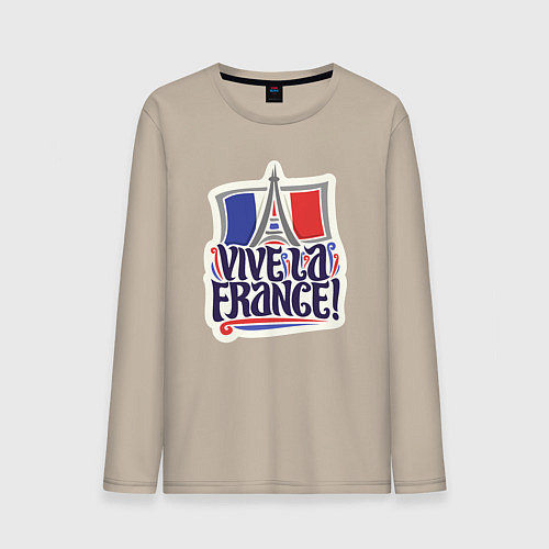 Мужской лонгслив Vive la France / Миндальный – фото 1