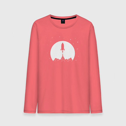 Мужской лонгслив Полёт ракеты / Коралловый – фото 1