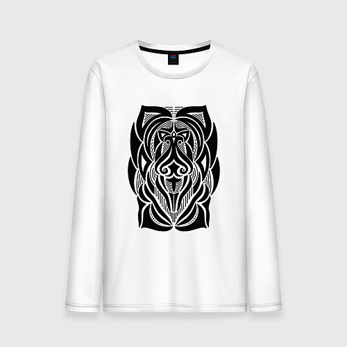 Мужской лонгслив Tribal Abstract Mask / Белый – фото 1