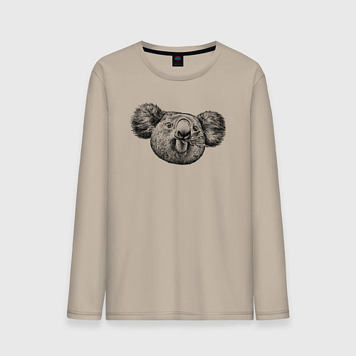 Мужской лонгслив Коала морда / Миндальный – фото 1