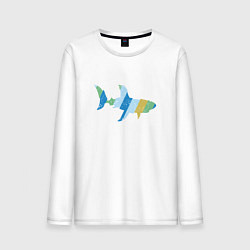 Мужской лонгслив Ретро акула из поцарапаных полос