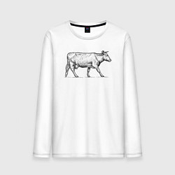 Мужской лонгслив Корова в профиль