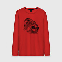 Мужской лонгслив Красная панда в шапке