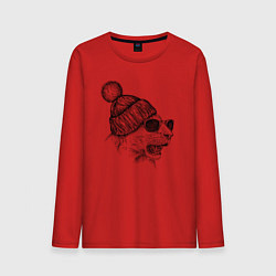 Мужской лонгслив Львица в шапке