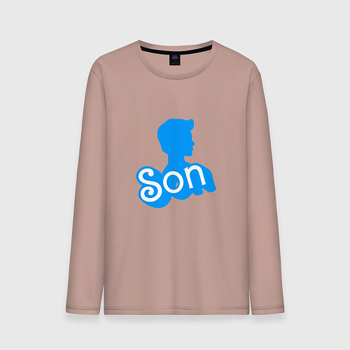 Мужской лонгслив Сын - силуэт Кена / Пыльно-розовый – фото 1