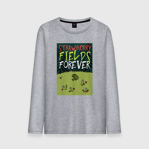 Мужской лонгслив Лягушка на земляничной поляне / Меланж – фото 1