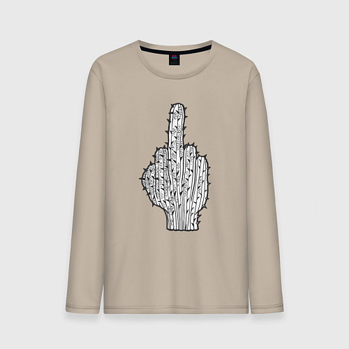 Мужской лонгслив Кактусовый палец / Миндальный – фото 1